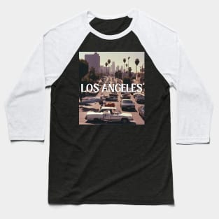 los angeles street retro car usa Baseball T-Shirt